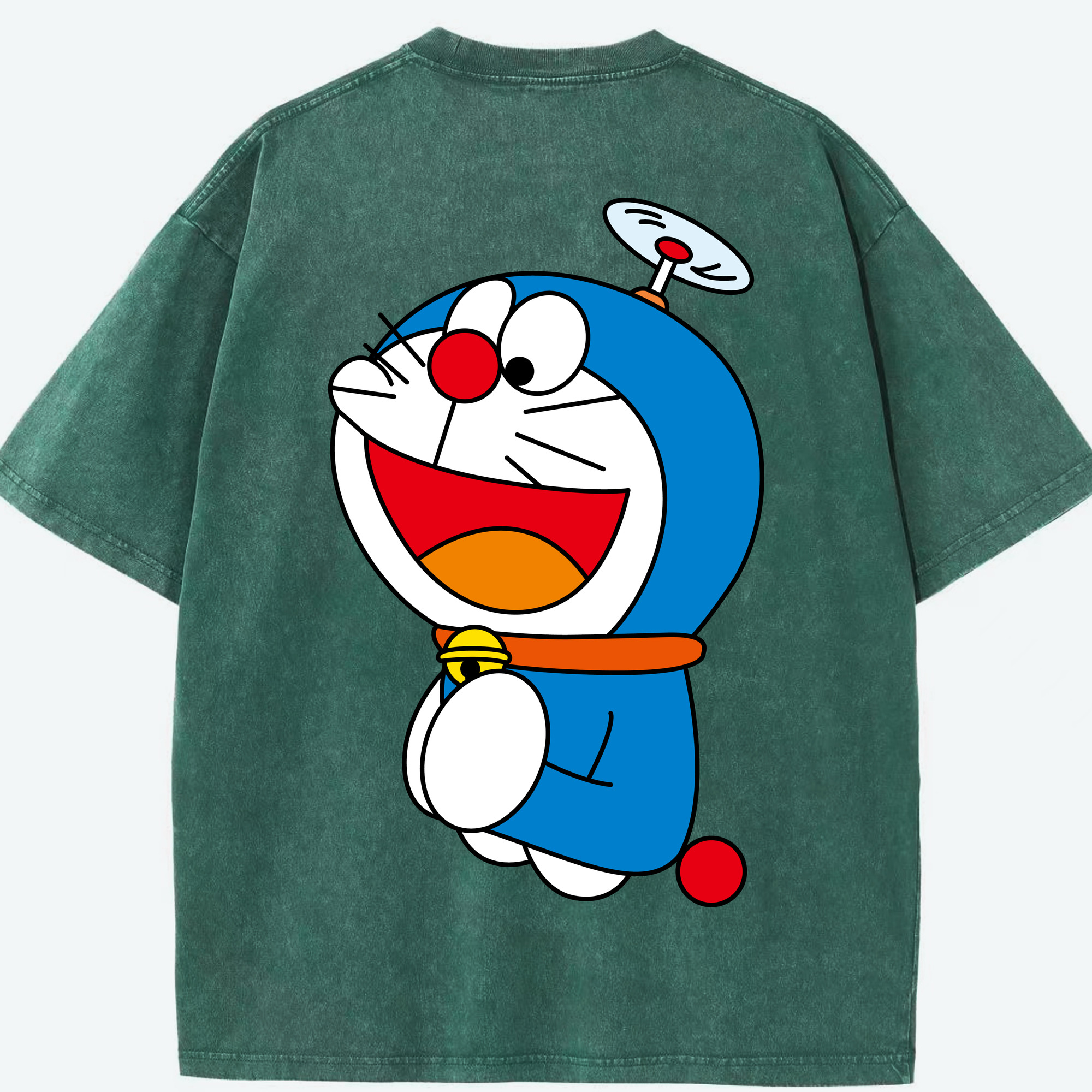 （画像用） ドラえもん Doraemon 綿100% ヴィンテージ風 半袖Tシャツ（背面プリント）